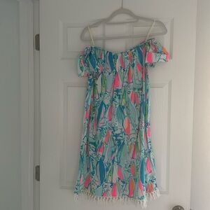 Lilly Pulitzer off the shoulder dress worn once hits above knee